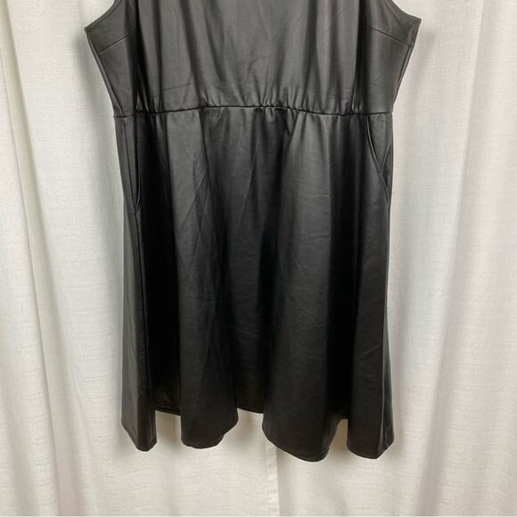 Torrid Black Faux Leather Skater Dress Sz.4 - Picture 7 of 16